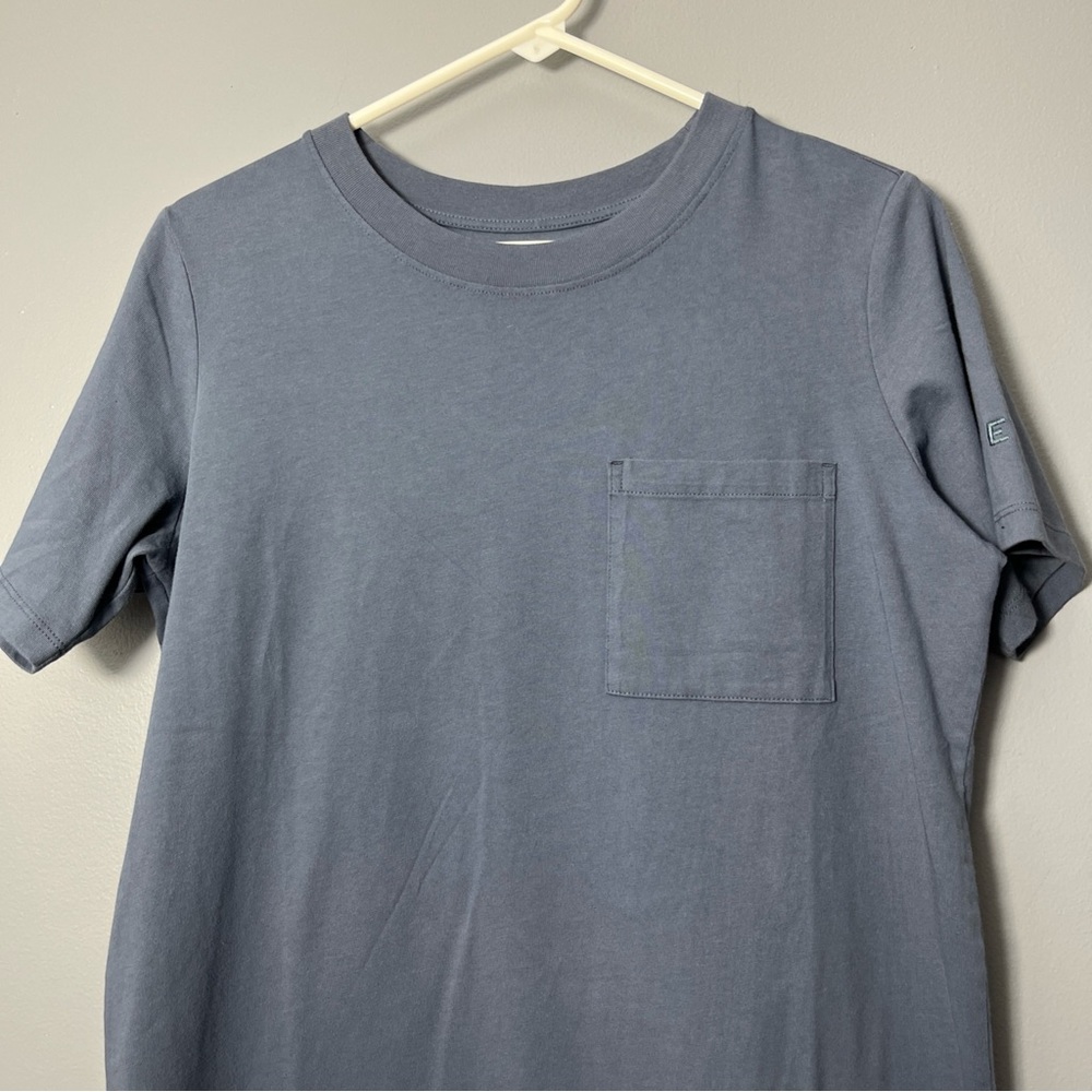 Everlane Slate Blue The Weekend Short Sleeve Tee Shirt Dress Size Small - Picture 3 of 10